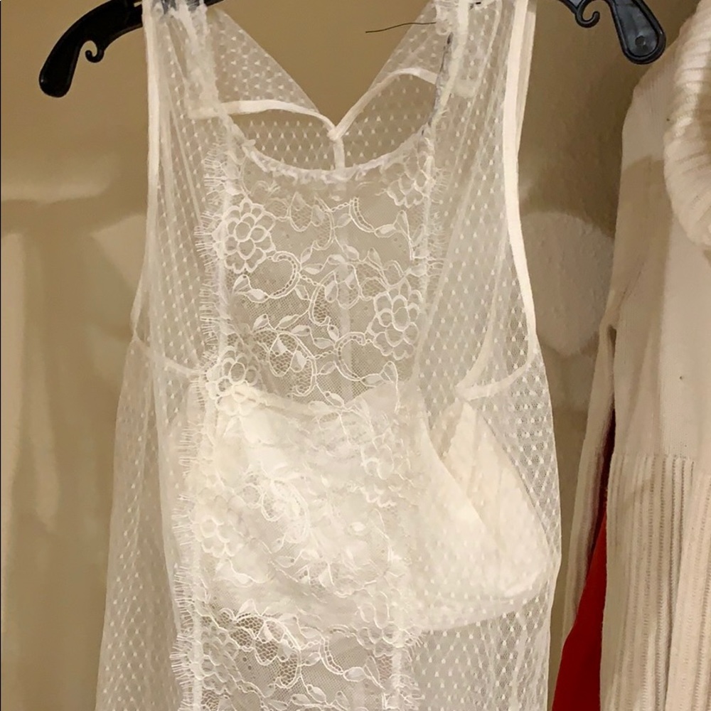 White express lace cover up blouse.